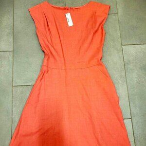 NWT J. Crew Coral Color Cap Sleeve Sheath Dress Sz 00 MSRP $140
